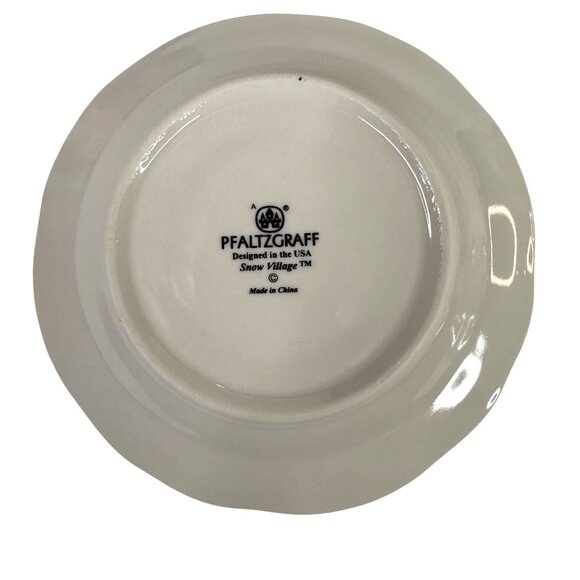 Pfaltzgraff Snow Village Mugs & Saucers Set Of 2 Christmas Angel Farm Barn VTG - Picture 12 of 13